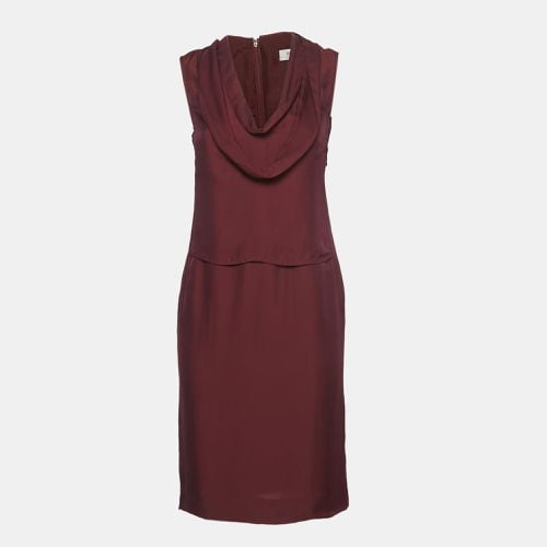 Yves Saint Laurent Burgundy Silk Blend Midi Dress S - Yves Saint Laurent - Modalova