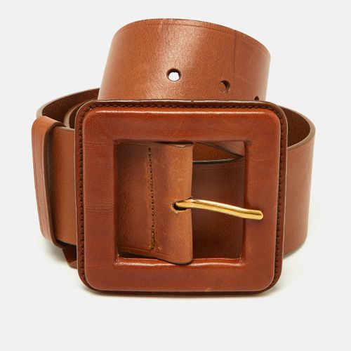 Yves Saint Laurent Brown Leather Wide Waist Belt 95CM - Yves Saint Laurent - Modalova