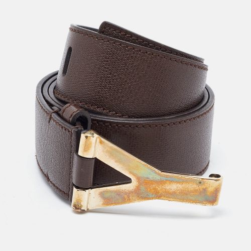 Yves Saint Laurent Dark Brown Leather Y Buckle Belt 95CM - Yves Saint Laurent - Modalova