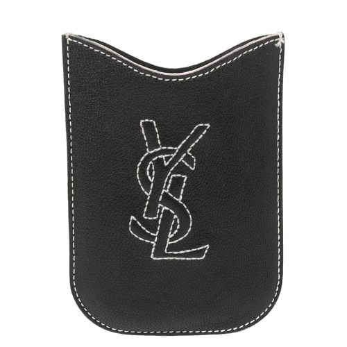 Yves Saint Laurent Black Leather Phone Cover - Yves Saint Laurent - Modalova