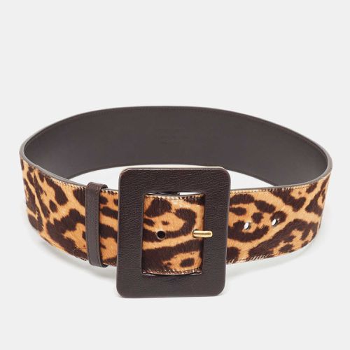 Yves Saint Laurent Brown Calf Hair and Leather Waist Belt 75 CM - Yves Saint Laurent - Modalova