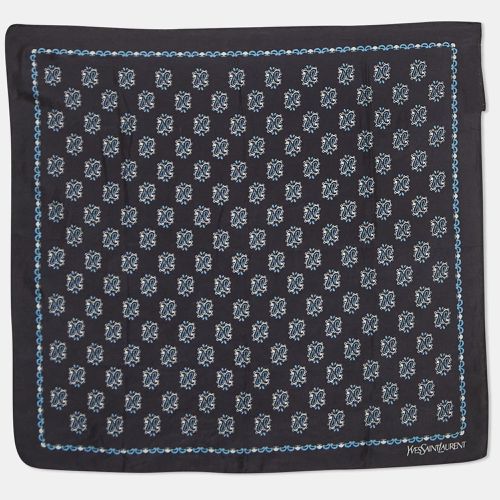 Saint Laurent Blue Printed Silk Handkerchief - Yves Saint Laurent - Modalova