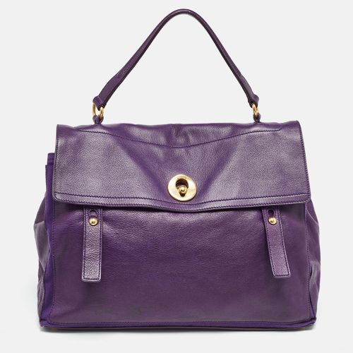 Yves Saint Laurent Purple Canvas and Leather Large Muse Two Top Handle Bag - Yves Saint Laurent - Modalova