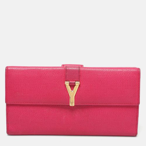 Yves Saint Laurent Pink Leather Ligne Y Flap Wallet - Yves Saint Laurent - Modalova