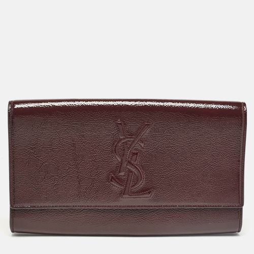 Yves Saint Laurent Burgundy Patent Leather Belle De Jour Clutch - Yves Saint Laurent - Modalova