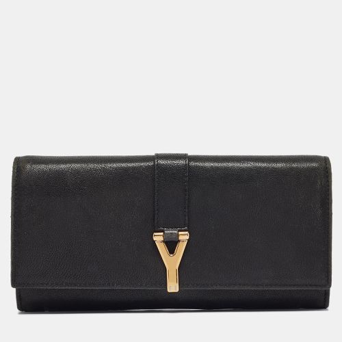 Yves Saint Laurent Black Leather Y line Continental Wallet - Yves Saint Laurent - Modalova