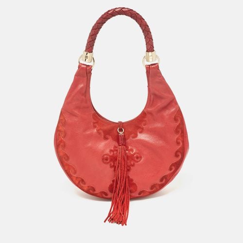 Yves Saint Laurent Paris Red Leather and Suede Rive Gauche Tassel Hobo - Yves Saint Laurent - Modalova