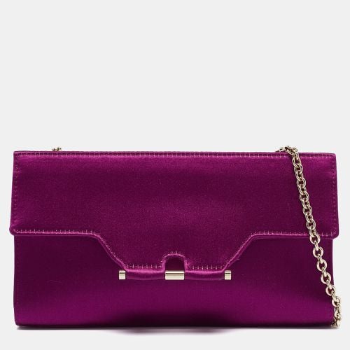 Yves Saint Laurent Purple Satin Chain Clutch - Yves Saint Laurent - Modalova