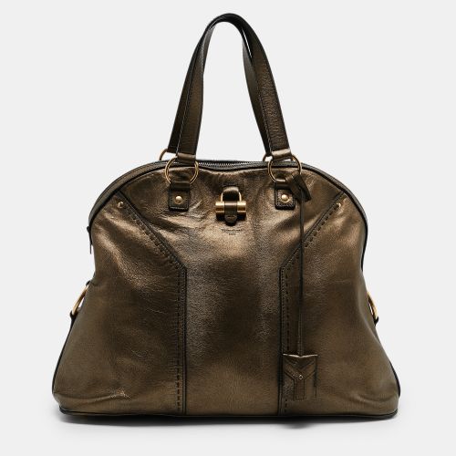 Yves Saint Laurent Metallic Leather Oversized Muse Satchel - Yves Saint Laurent - Modalova