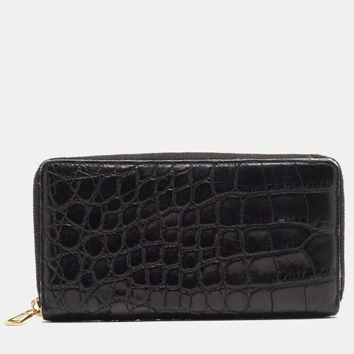 Yves Saint Laurent Black Alligator Zip Around Wallet - Yves Saint Laurent - Modalova