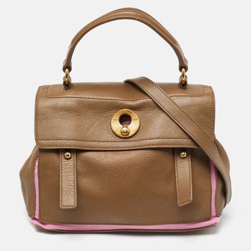 Yves Saint Laurent Beige/Pink Leather and Canvas Small Muse Two Bag - Yves Saint Laurent - Modalova