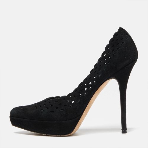 Yves Saint Laurent Black Cut Out Suede Platform Pumps Size 38.5 - Yves Saint Laurent - Modalova