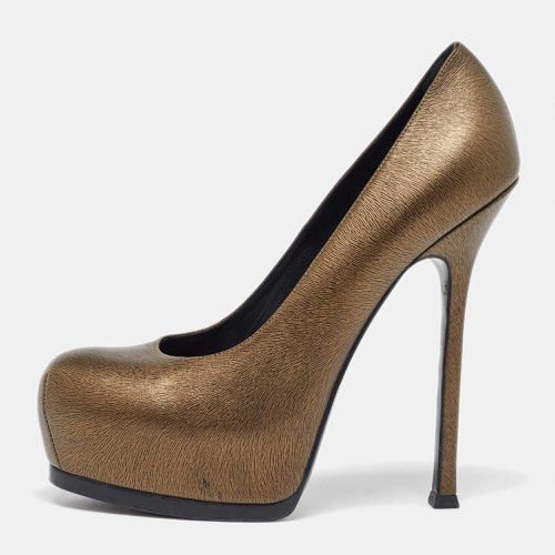 Yves Saint Laurent Gold Leather Tribtoo Platform Pumps Size 39 - Yves Saint Laurent - Modalova