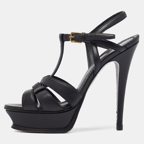 Yves Saint Laurent Black Leather Tribute Sandals Size 37 - Yves Saint Laurent - Modalova