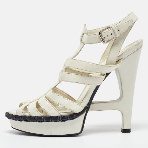 Leather Strappy Platform Ankle Strap Sandals Size 37 - Yves Saint Laurent - Modalova