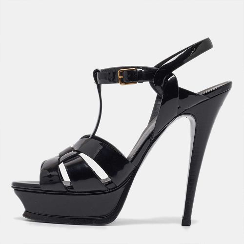 Yves Saint Laurent Black Patent Leather Tribute Sandals Size 39 - Yves Saint Laurent - Modalova