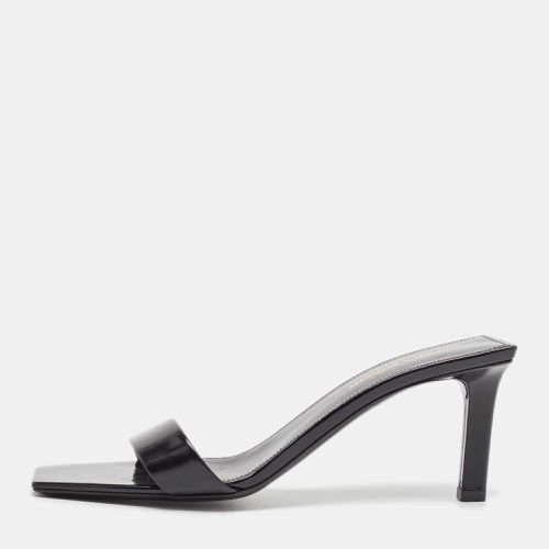 Saint Laurent Black Leather Slide Sandals Size 38 - Yves Saint Laurent - Modalova