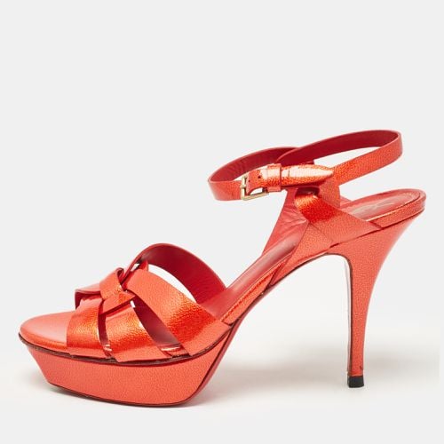 Yves Saint Laurent Orange Patent Leather Tribute Sandals Size 39 - Yves Saint Laurent - Modalova