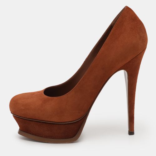 Yves Saint Laurent Brown Suede Tribtoo Platform Pumps Size 37 - Yves Saint Laurent - Modalova