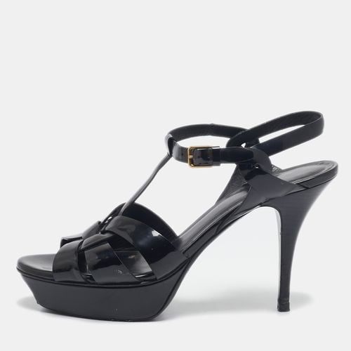 Yves Saint Laurent Black Patent Leather Ankle Strap Sandals Size 39 - Yves Saint Laurent - Modalova