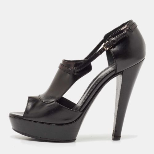 Yves Saint Laurent Black Leather T-Strap Platform Sandals Size 36 - Yves Saint Laurent - Modalova