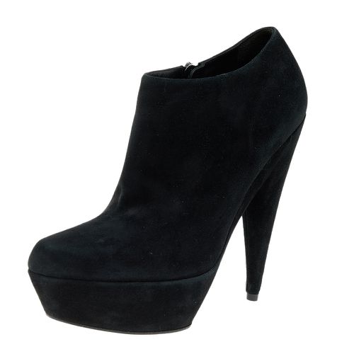 Suede Platform Ankle Boots Size 40 - Yves Saint Laurent - Modalova