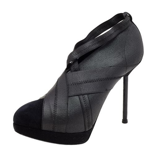 Yves Saint Laurent Black Elastic Bandage And Suede Booties Size 39.5 - Yves Saint Laurent - Modalova