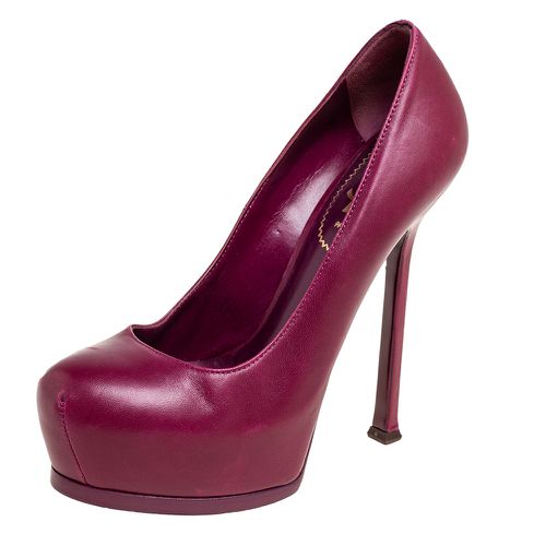 Saint Laurent Plum Leather Tribtoo Pumps Size 35.5 - Yves Saint Laurent - Modalova