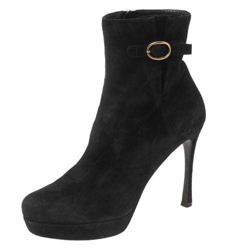 Saint Laurent Black Suede Buckle Platform Ankle Boots Size 41 - Yves Saint Laurent - Modalova