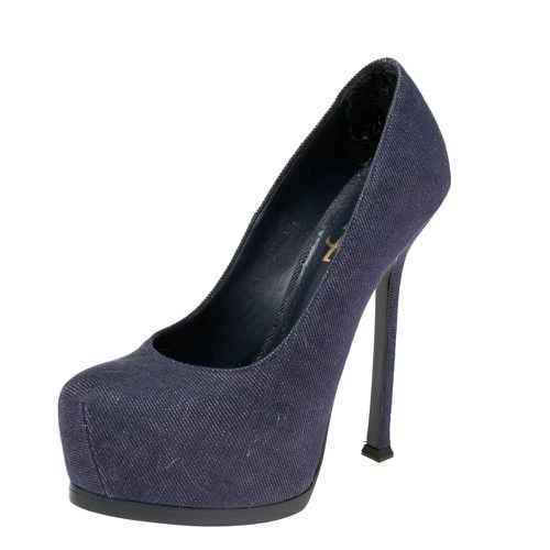 Denim Fabric Tribtoo Platform Pumps Size 36.5 - Yves Saint Laurent - Modalova