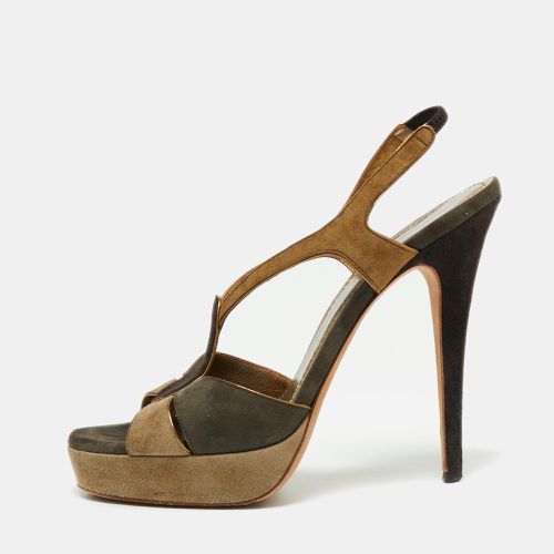 Suede Slingback Platform Sandals Size 39 - Yves Saint Laurent - Modalova