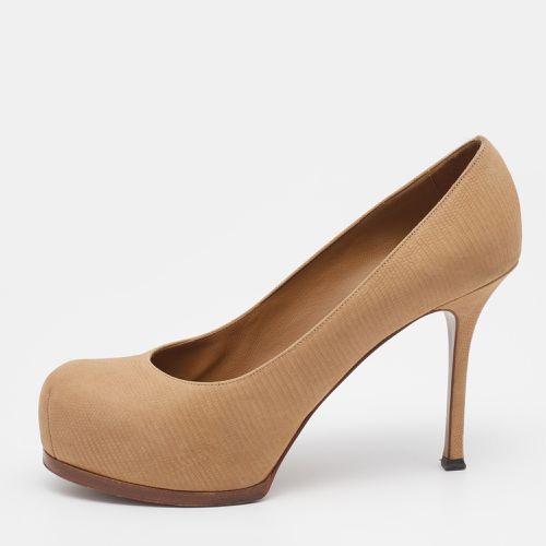 Yves Saint Laurent Beige Leather Tribtoo Platform Pumps Size 39.5 - Yves Saint Laurent - Modalova