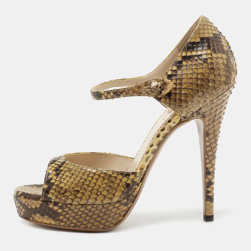 Yves Saint Laurent Two Tone Python Leather Sandals Size 36.5 - Yves Saint Laurent - Modalova