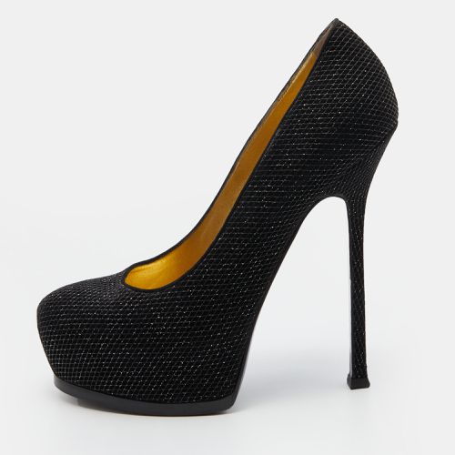 Yves Saint Laurent Metallic Black Suede Tribtoo Platform Pumps Size 39 - Yves Saint Laurent - Modalova