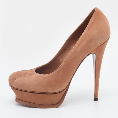 Yves Saint Laurent Brown Nubuck Leather Tribtoo Platform Pumps Size 38 - Yves Saint Laurent - Modalova