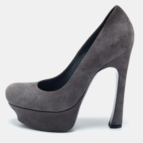 Yves Saint Laurent Grey Suede Palais Platform Pumps Size 35 - Yves Saint Laurent - Modalova