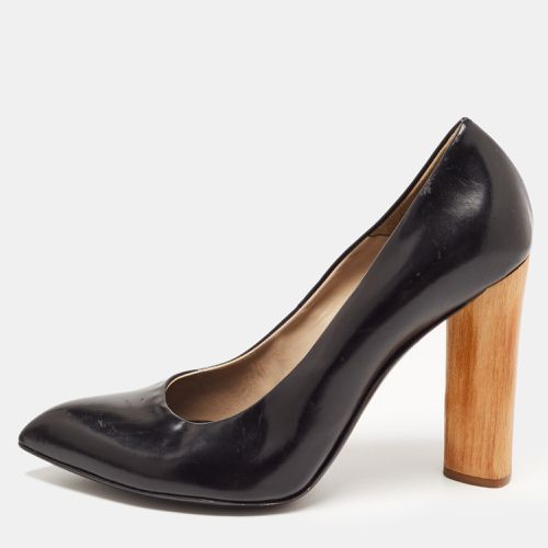 Leather Pointed Toe Wood Heel Pumps Size 41 - Yves Saint Laurent - Modalova