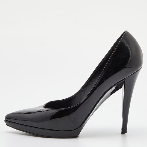 Yves Saint Laurent Black Patent Leather Pointed Toe Platform Pumps Size 37 - Yves Saint Laurent - Modalova