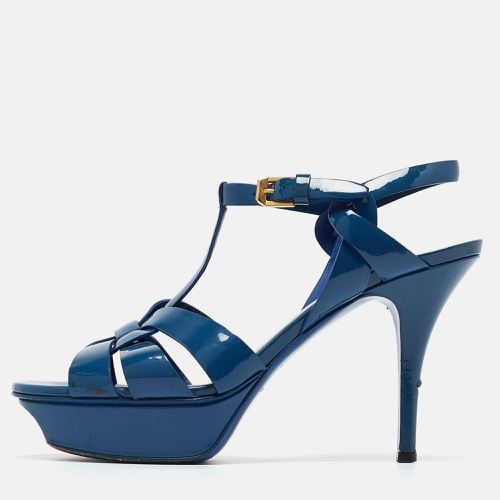 Yves Saint Laurent Blue Patent Tribute Sandals Size 38 - Yves Saint Laurent - Modalova