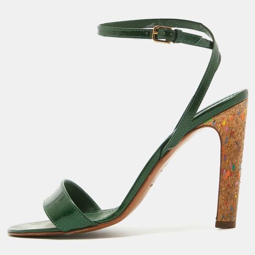 Yves Saint Laurent Green Patent Leather Ankle Wrap Sandals Size 39 - Yves Saint Laurent - Modalova