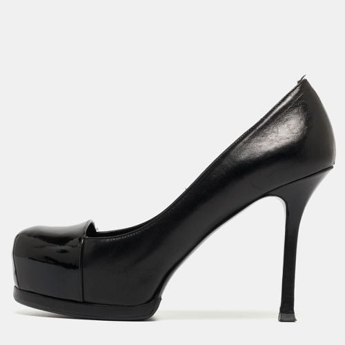 Yves Saint Laurent Black Leather and Patent Tribtoo Pumps Size 36 - Yves Saint Laurent - Modalova