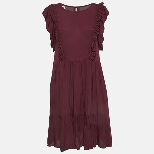 Zadig & Voltaire Burgundy Crepe Ruffled Short Dress S - Zadig & Voltaire - Modalova