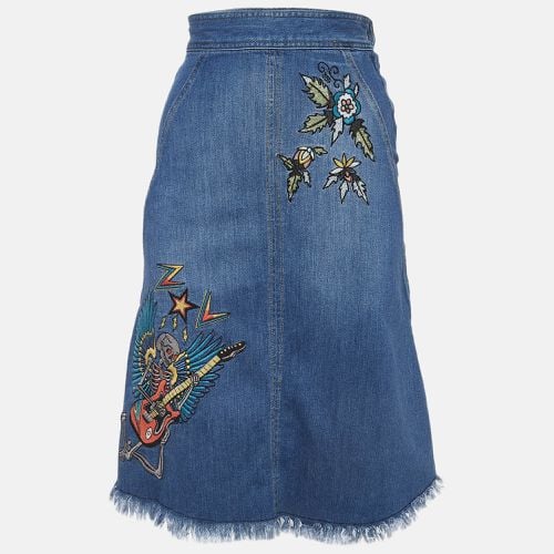 Zadig & Voltaire Blue Embroidered Denim Midi Skirt S - Zadig & Voltaire - Modalova