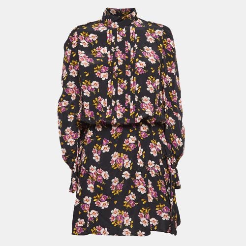 Zadig & Voltaire Black Floral Print Silk Pleated Short Dress L - Zadig & Voltaire - Modalova