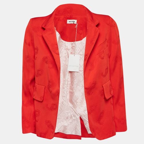 Zadig & Voltaire Red Paisley Jacquard Open Front Verys Jacket S - Zadig & Voltaire - Modalova