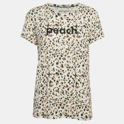 Zadig & Voltaire Beige Leopard Print Linen Jersey Oversized T-Shirt L - Zadig & Voltaire - Modalova