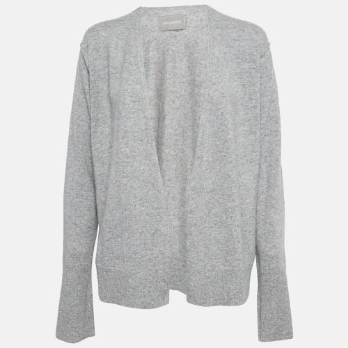 Zadig and Voltaire Grey Textured Cashmere Open Front Cardigan L - Zadig & Voltaire - Modalova