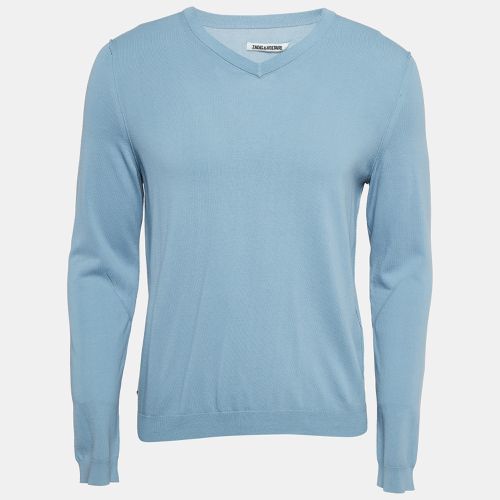 Zadig & Voltaire Blue Cotton Knit V-Neck Keddy Sweatshirt S - Zadig & Voltaire - Modalova