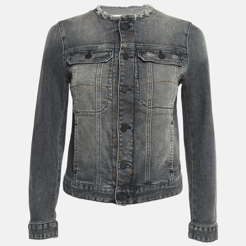 Zadig & Voltaire Grey Washed Denim Patch Detail Zip-Up Jacket XS - Zadig & Voltaire - Modalova