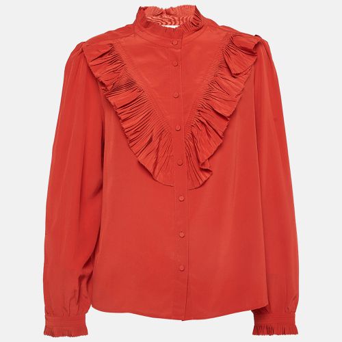 Zadig & Voltaire Red Silk Ruffled Shirt Button Front Blouse L - Zadig & Voltaire - Modalova